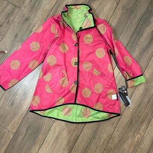 Pink and Green reversibles rain coat